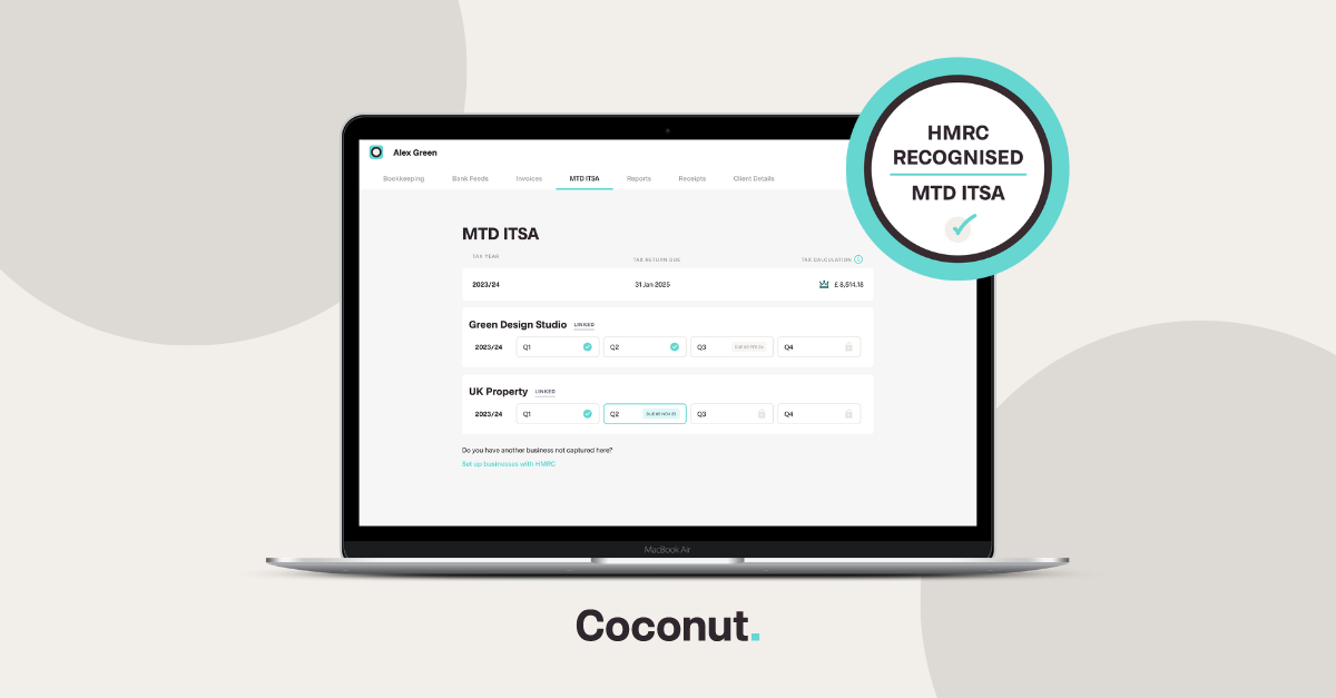 HMRCRecognised for Digital RecordKeeping & Quarterly Submissions Coconut
